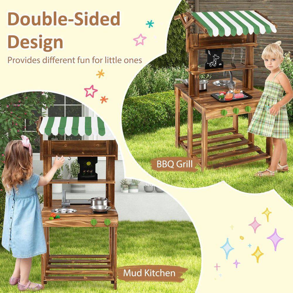Double-Sided Design  
Provides different fun for little ones  

BBQ Grill  
Mud Kitchen