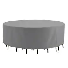 Front. Crosley Furniture - Round Outdoor Furniture Cover For Patio Set - Gray.