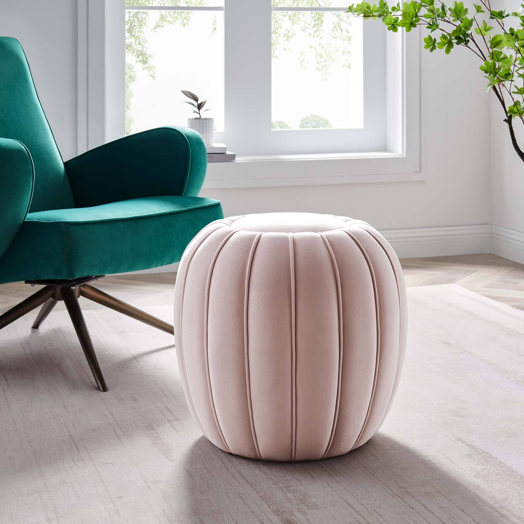 Back. Modway - Celebrate Channel Tufted Performance Velvet Ottoman by Modway - EEI-5034-PNK.