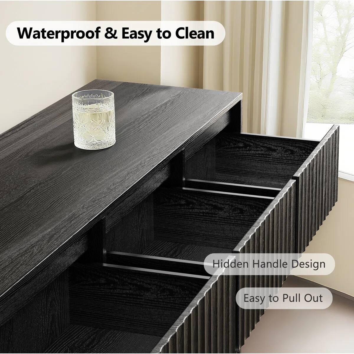 Waterproof & Easy to Clean  
Hidden Handle Design  
Easy to Pull Out