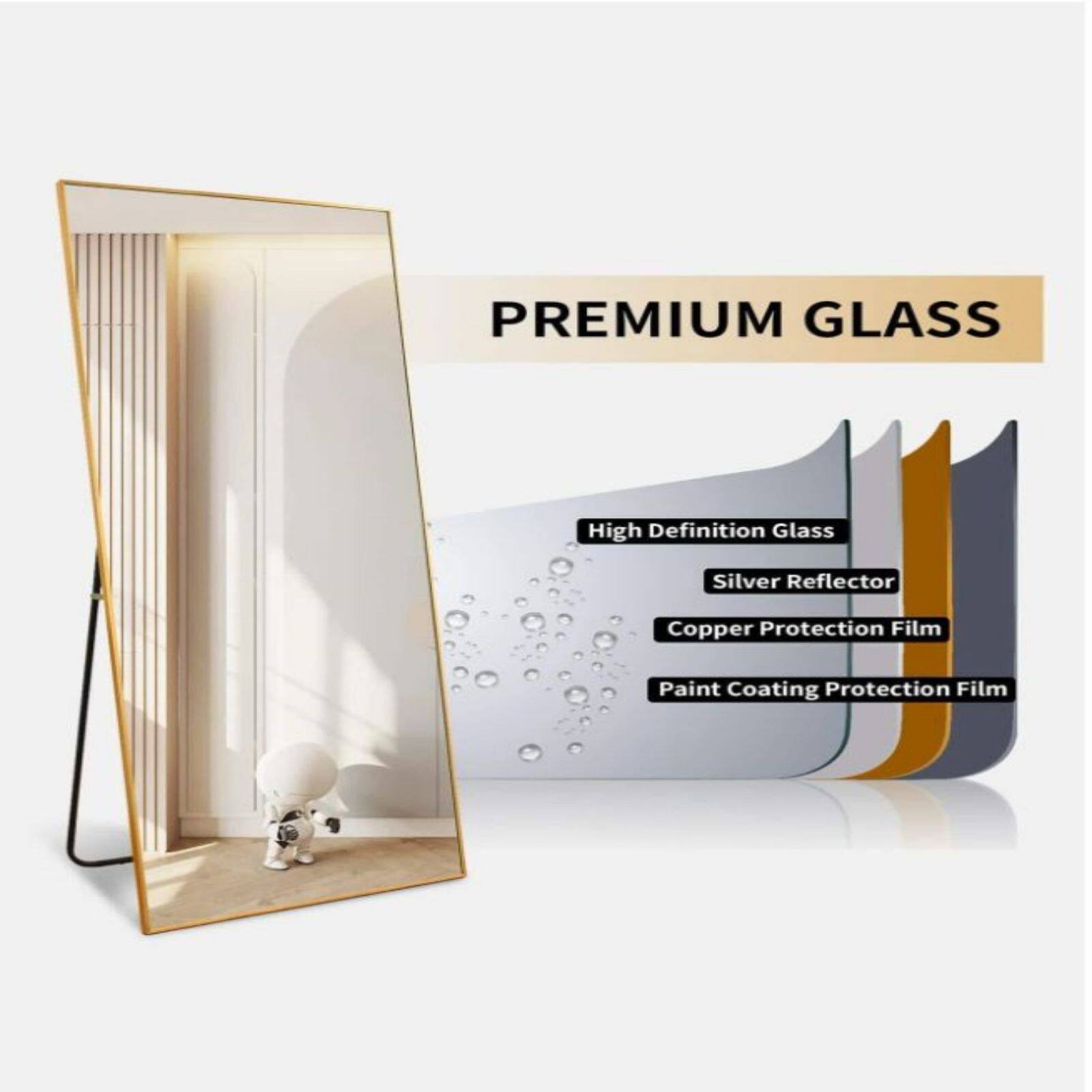 PREMIUM GLASS  
High Definition Glass  
Silver Reflector  
Copper Protection Film  
Paint Coating Protection Film