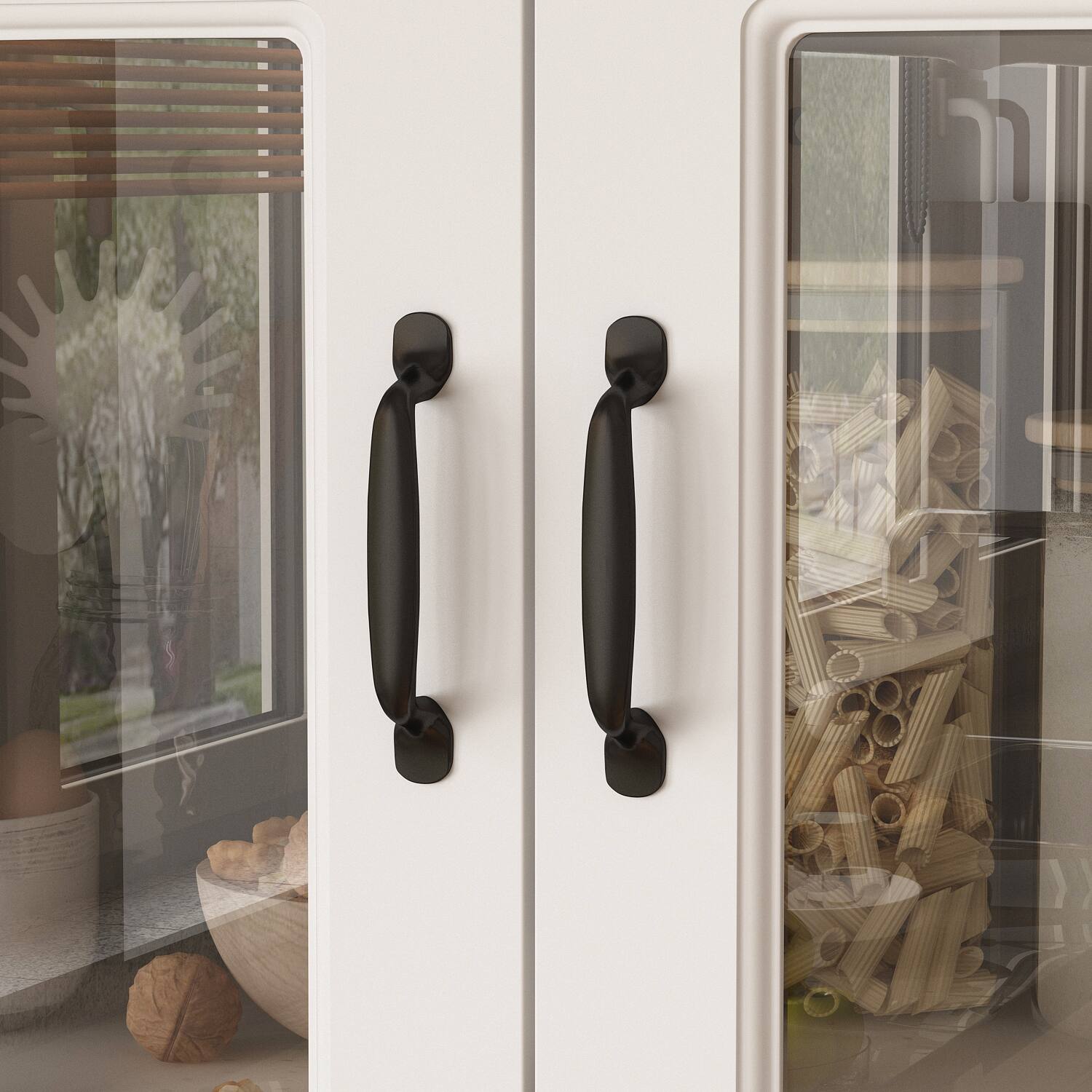 Alt View 5. Famapy - Famapy Glass - Door Kitchen Cabinet: Stylish Storage Credenzas for Organized Living - White.