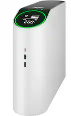 The text on the image reads "4 - i LOAD 200 W." This text is likely describing the power supply of the device, which is capable of providing 200 watts of power. The "4 - i LOAD" part of the text might be referring to the device's compatibility with different types of power sources, such as AC or DC.