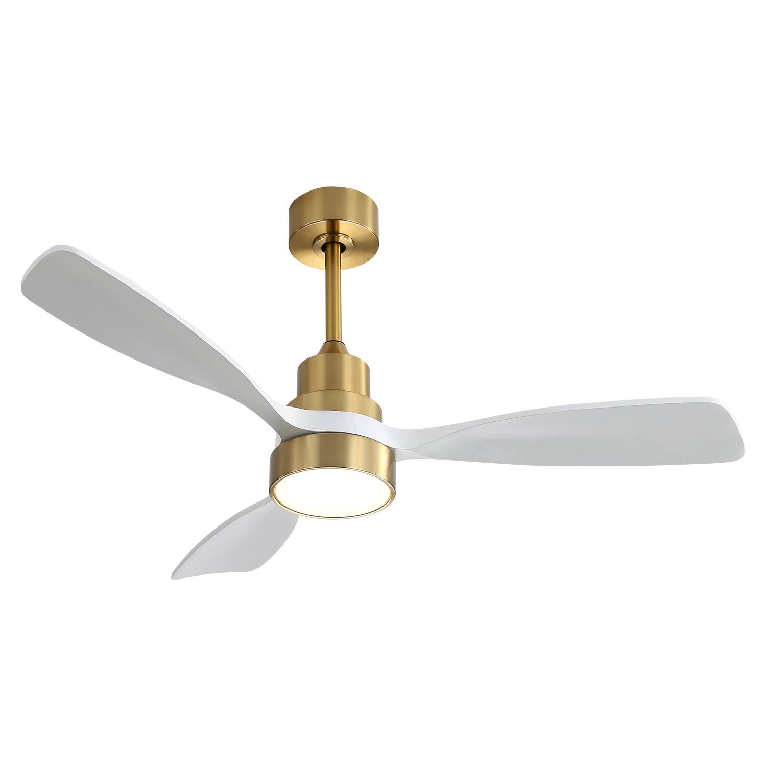 Left. GOODSILO - 48 Inch Reversible DC Motor Ceiling Fan with Remote Control and Solid Wood Blades for Large Room Airflow - Gold.