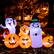 Front. Costway - 6 FT Long Halloween Inflatable Decor 4 Pumpkins & Ghosts w/ Built-in LED Lights - Orange/Purple.