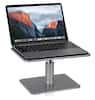 Front. Mount-It! - Height Adjustable Laptop & Monitor Stand for Laptops and 24″-32″ Monitors with Anti-Slip Stability, Silver - Silver.