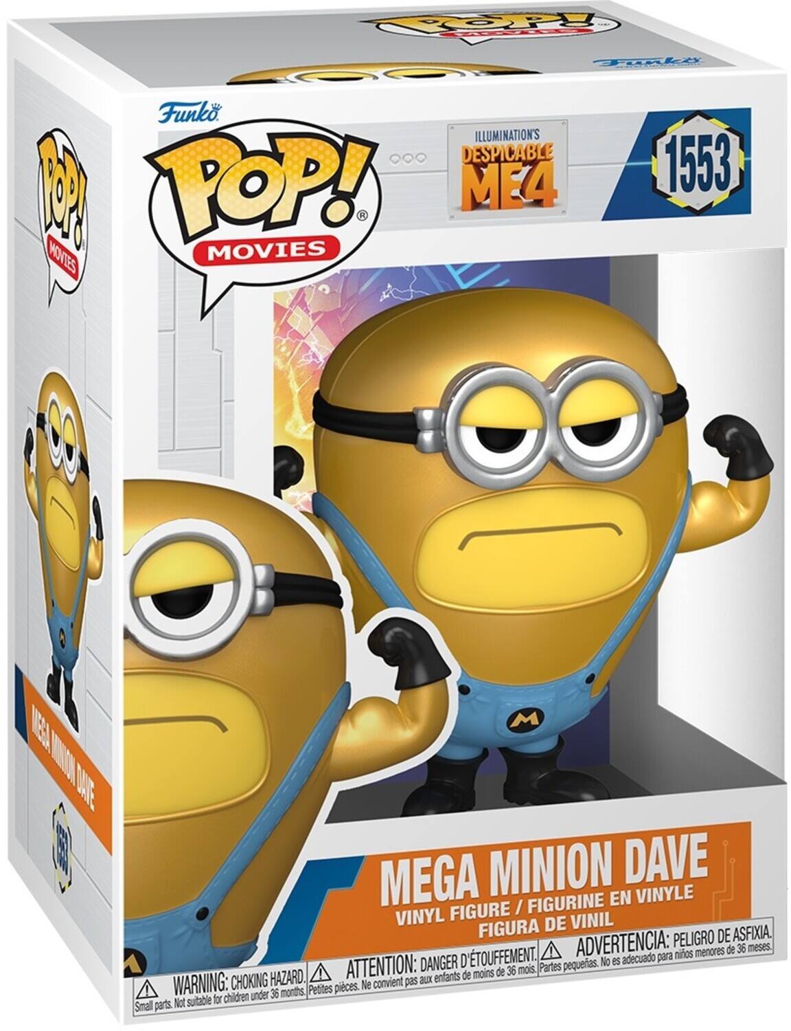 COP Togke  Funko ILLUMINATION'S DESPICABLE 1553  POP! ME4 a MOVTES MOVIES MESA MOR UAE M MEGA MINION DAVE FIGURINE EN VINYLE FIGURE / VINYL DE VINIL FIGURA PELIGRO DE ASFIXIA. TOUFFEMENT. ADVERTENCIA: para nios menores de 36 meses. DANGER D pequeras. No es adecuado HAZARD. ATTENTION: aux enfants de moins de 36 mois, Partes WARNING: CHOKING Petites pieces. Ne convient pas children under 36 months, Not suitable for Smal parts.