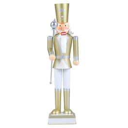 Costway - 32.5" Christmas Nutcracker with High Hat & Beautiful Scepter, Uniform & Boots for Yard - Gold