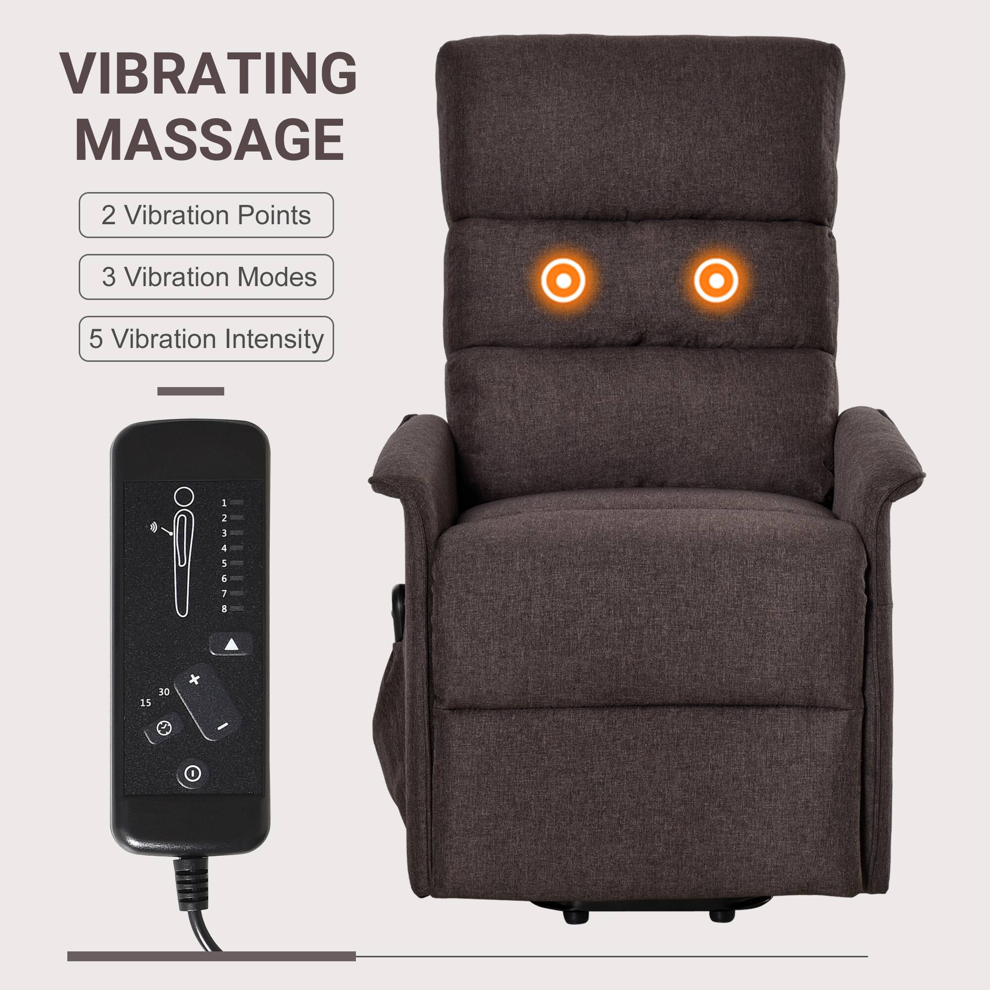 VIBRATING MASSAGE
2 Vibration Points
3 Vibration Modes
5 Vibration Intensity
