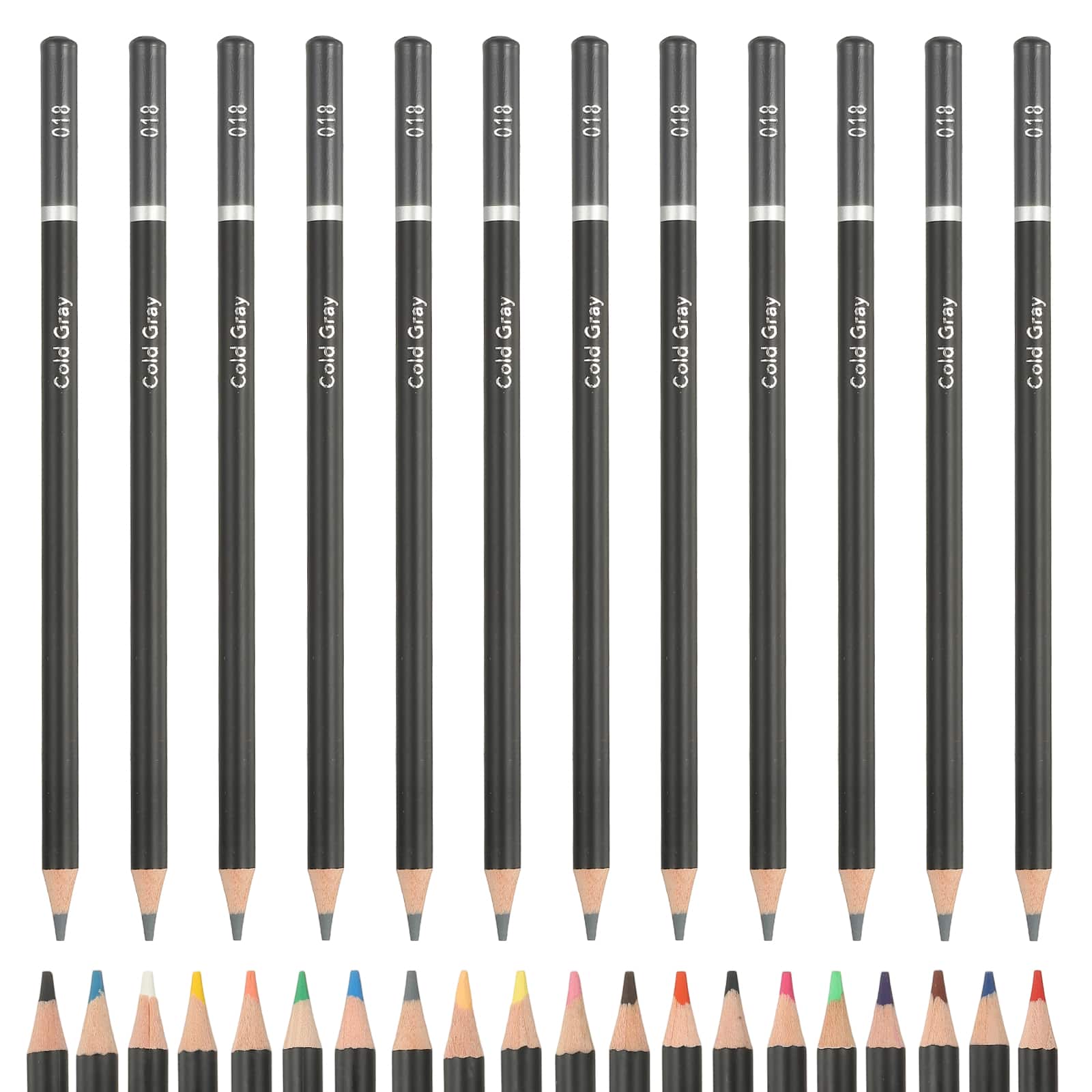 Unique Bargains - Colored Pencils, Oil-Based Drawing Pencils for Adult Coloring Books, Artists, Beginners, 12pcs, Grey - Gray price history on PriceWatchPro