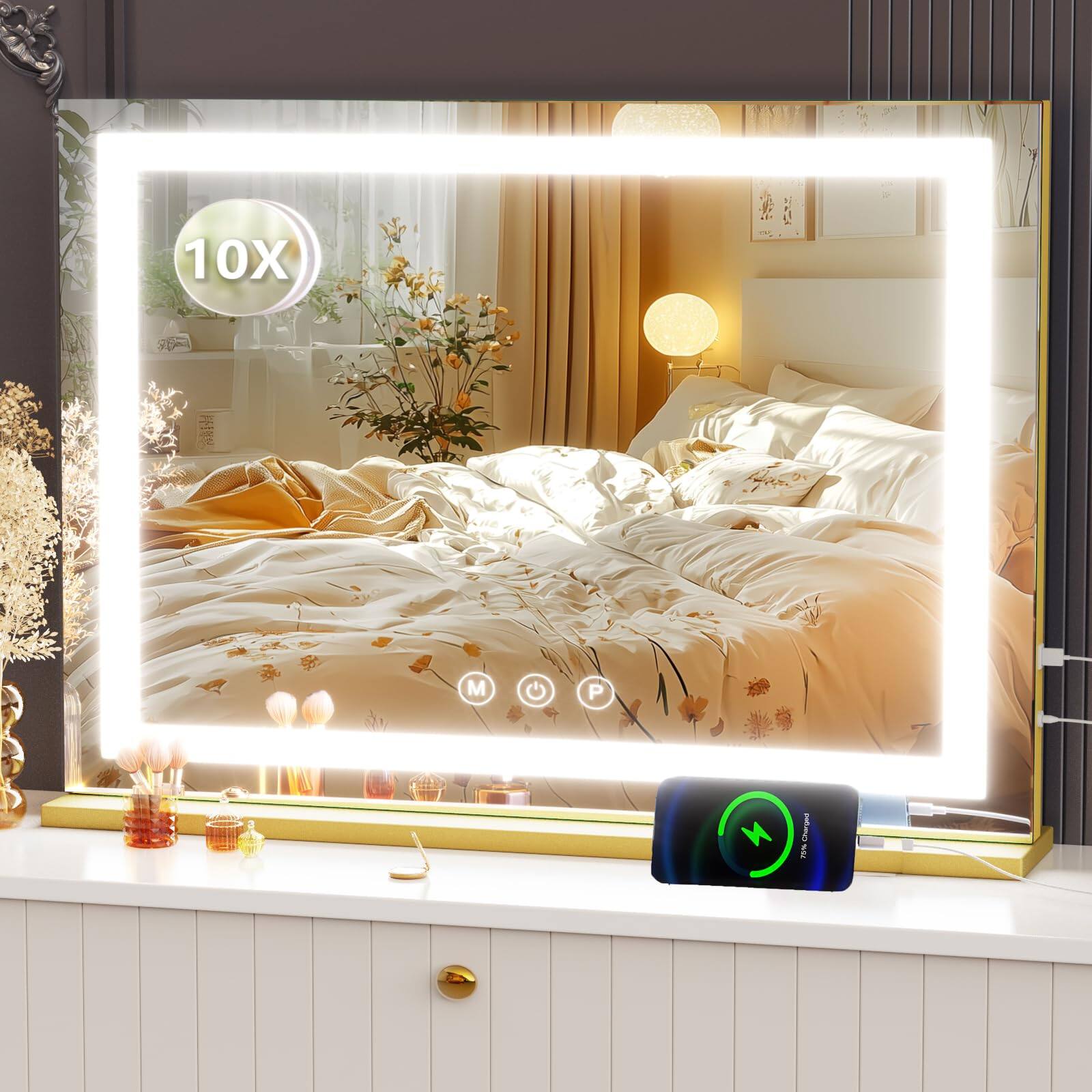 Square Gold Led 20"L x 26"W