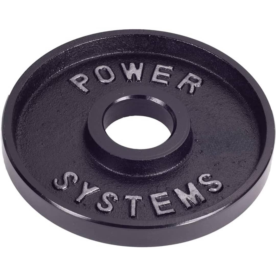 Power Systems - Pro Olympic Plate (35 lb), Cast Iron Weight Plates Fits 2" Bar Sleeve - Black