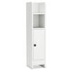 Front. Costway - Costway Bathroom Storage Cabinet with Adjustable Shelf 1 Door & 2 Open Shelves Living Room - White.