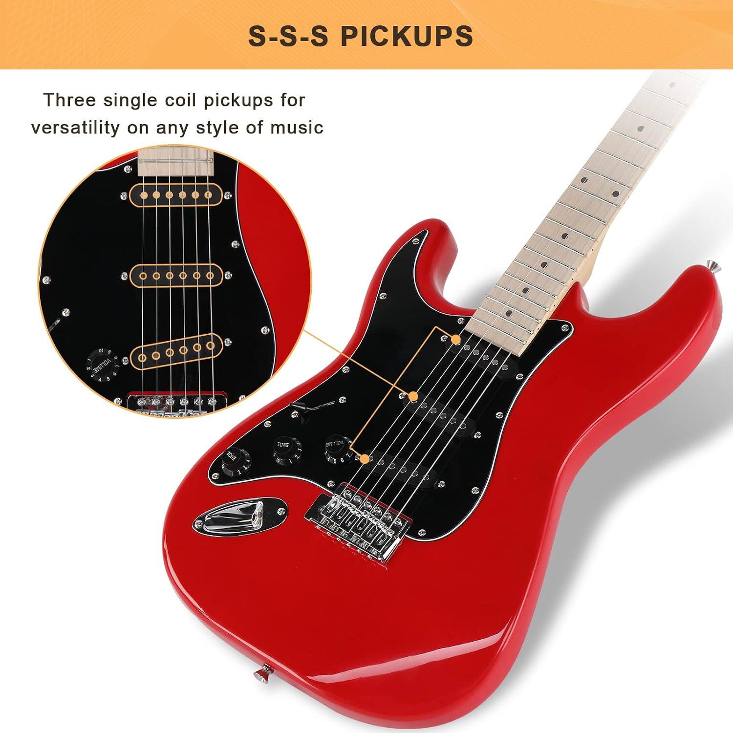 S-S-S PICKUPS

Three single coil pickups for versatility on any style of music