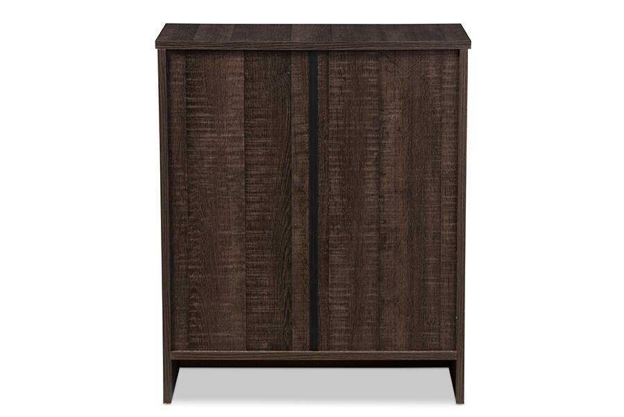 Left. Baxton Studio - Decon Modern and Contemporary Wood 3-Drawer Storage Chest - Brown.