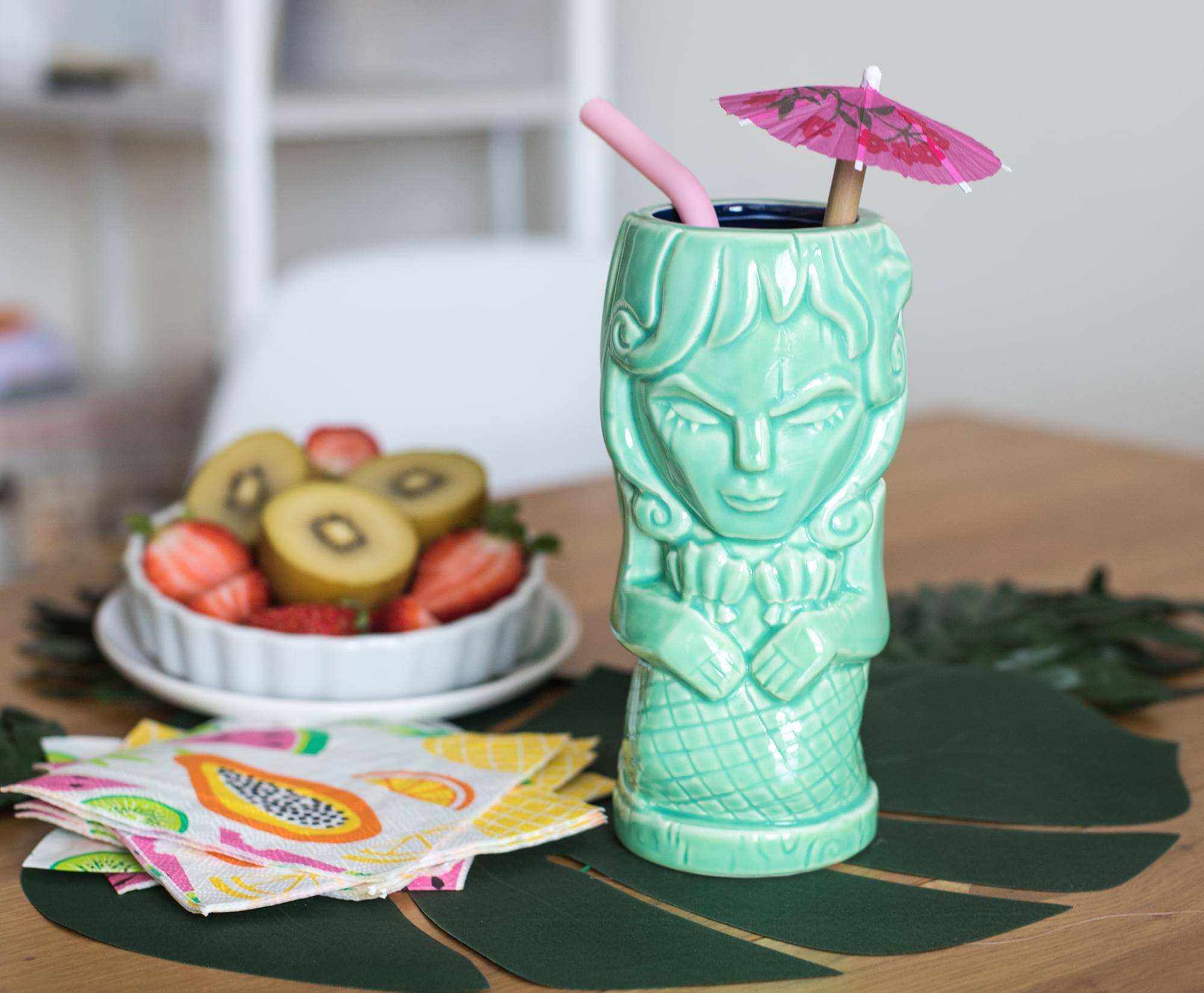 Alt View 2. ThinkGeek - Geeki Tikis Green Mermaid Fantasy Mug | Ceramic Tiki Style Cup | Holds 15 Ounces - Green.
