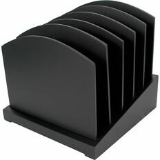 Front. Victor - Victor Midnight Black Collection File Sorter Desktop Rubber Feet Adjustable Removable Divider Sturdy Matte Black Wood - Black.