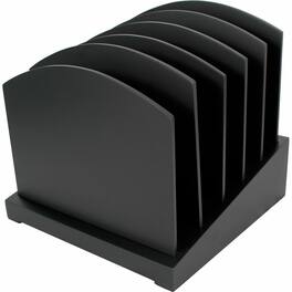 Victor - Midnight Collection File Sorter Desktop Rubber Feet Adjustable Removable Divider Sturdy Matte Wood - Black