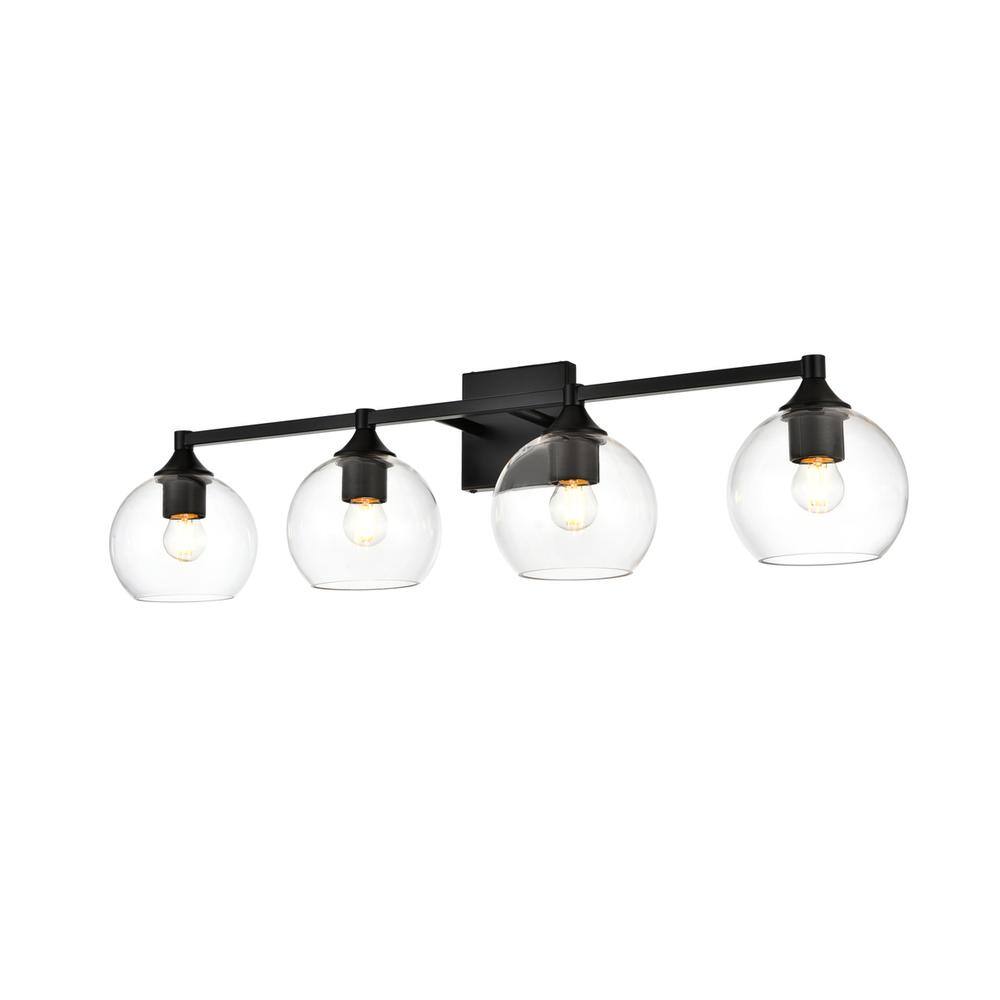 Alt View 1. Living District - Foster 4 light Black and Clear Bath Sconce - Black And Clear.