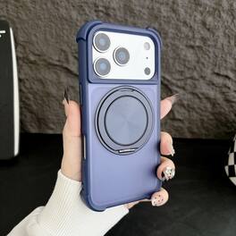Dteck - for Apple iPhone 17 Pro Max Rugged Case,Shockproof Hybrid PC TPU Shell with Ring Kickstand Anti-Scratch Matte Cover - Blue