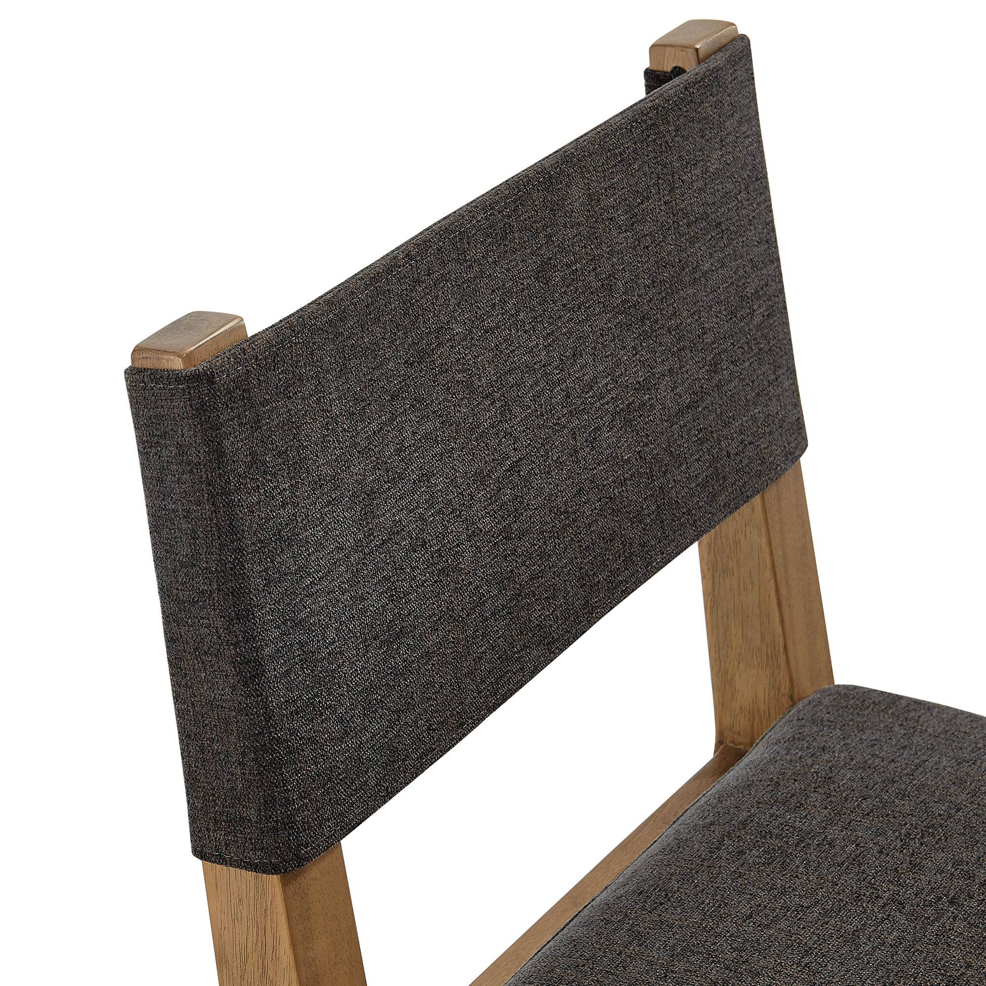 Alt View 5. Modway - Calder Fabric Upholstered Wood Armless Dining Chair by Modway - Dark Gray.