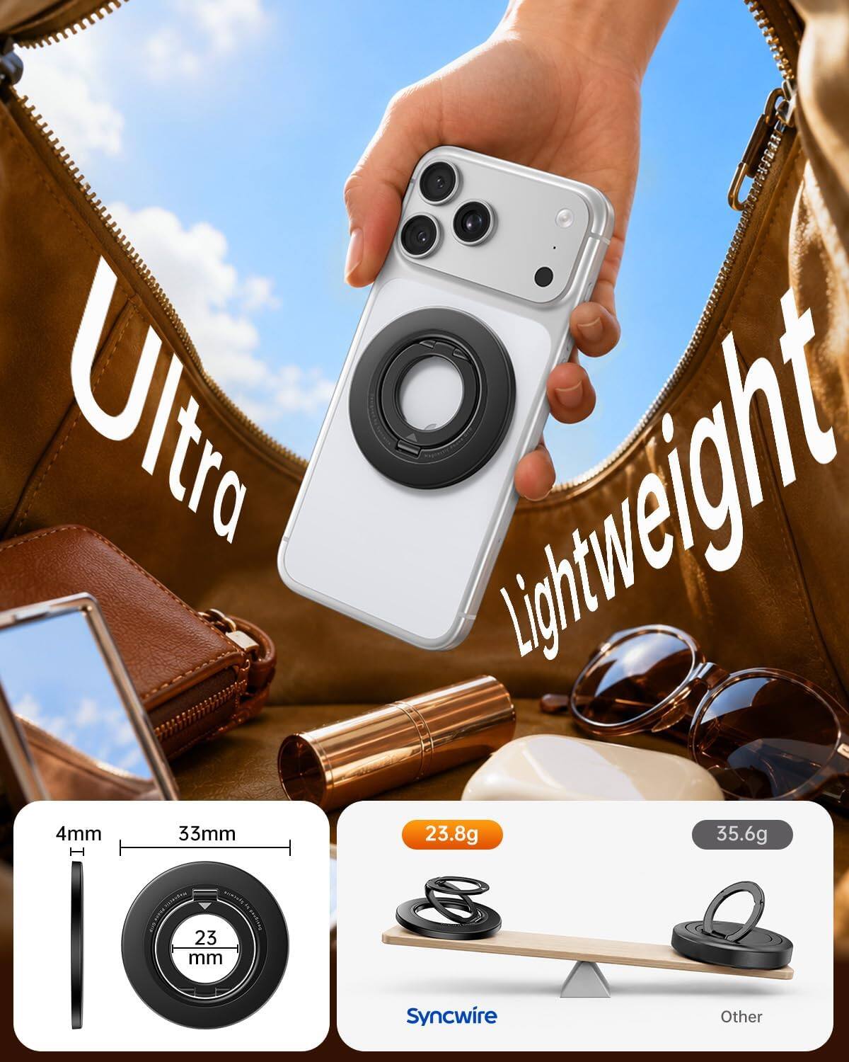 Ultra Lightweight!  
4mm 33mm 23.8g 35.6g  
23 mm  
Syncwire  
Other