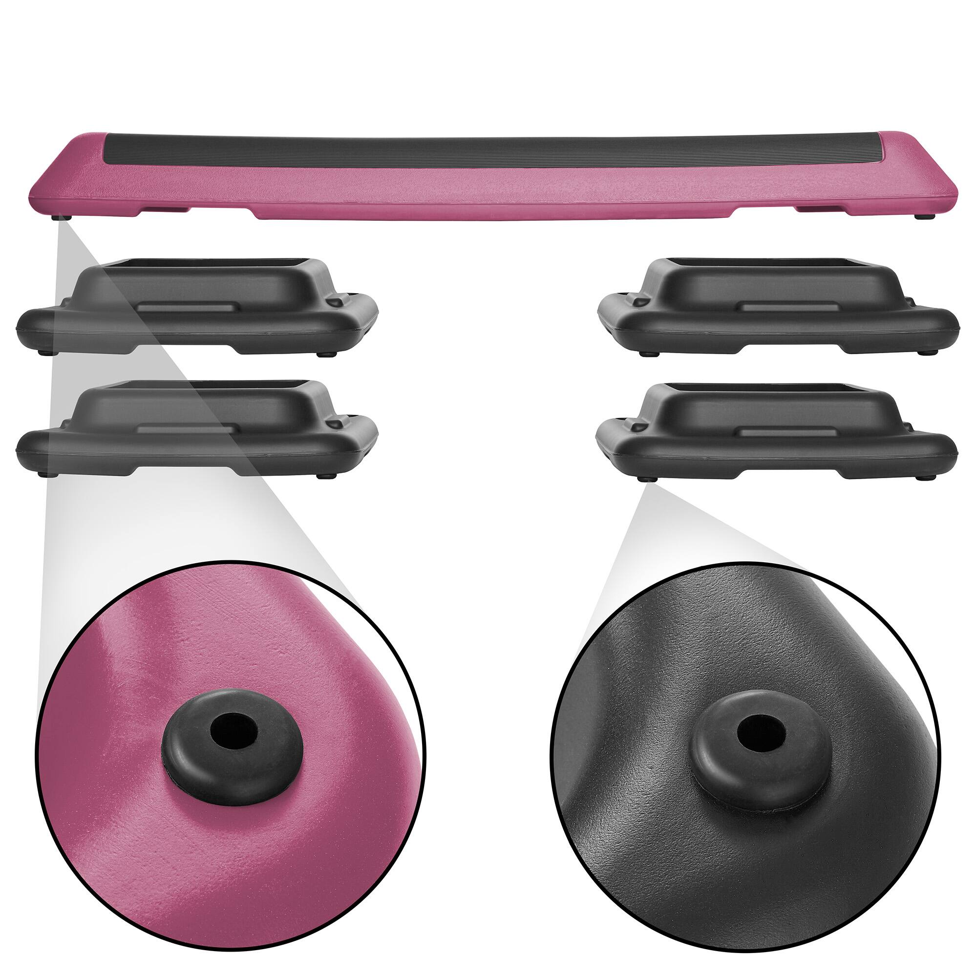 Alt View 2. Philosophy Gym - Aerobic Exercise Adjustable Step Platform Health Club Size w/ 4 Risers - Pink.