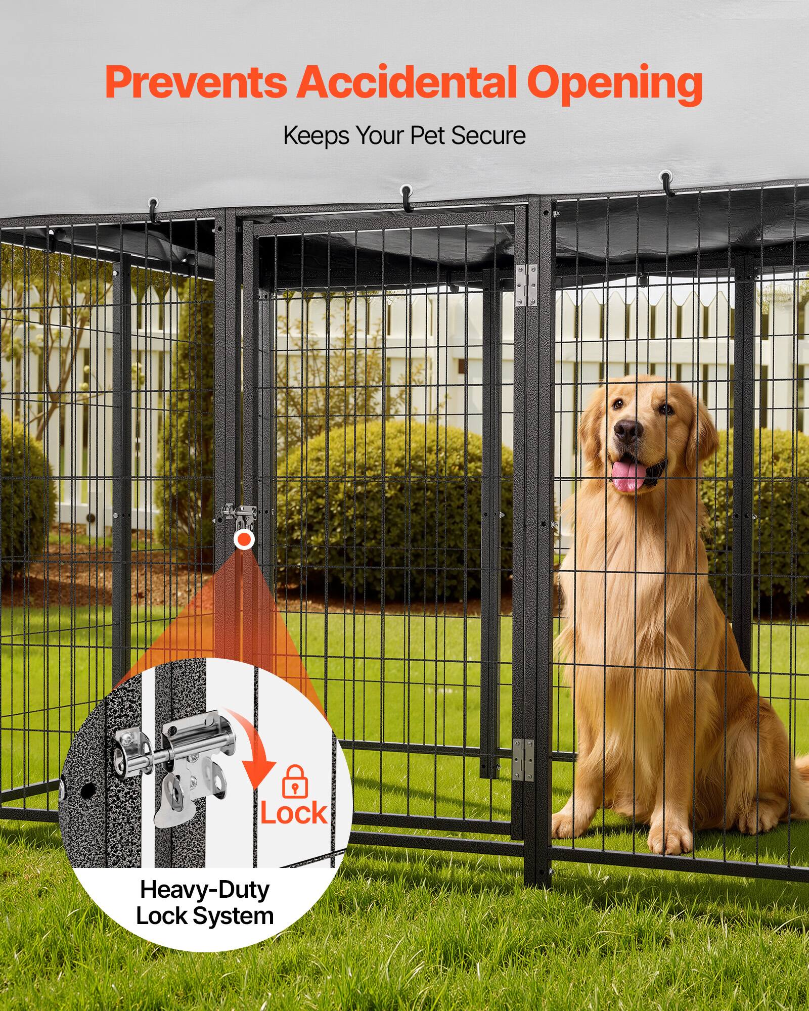 Prevents Accidental Opening  
Keeps Your Pet Secure  

Heavy-Duty Lock System