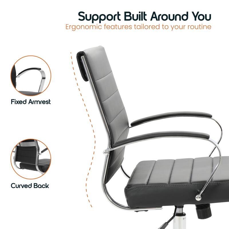 Support Built Around You  
Ergonomic features tailored to your routine  

- Fixed Armrest  
- Curved Back