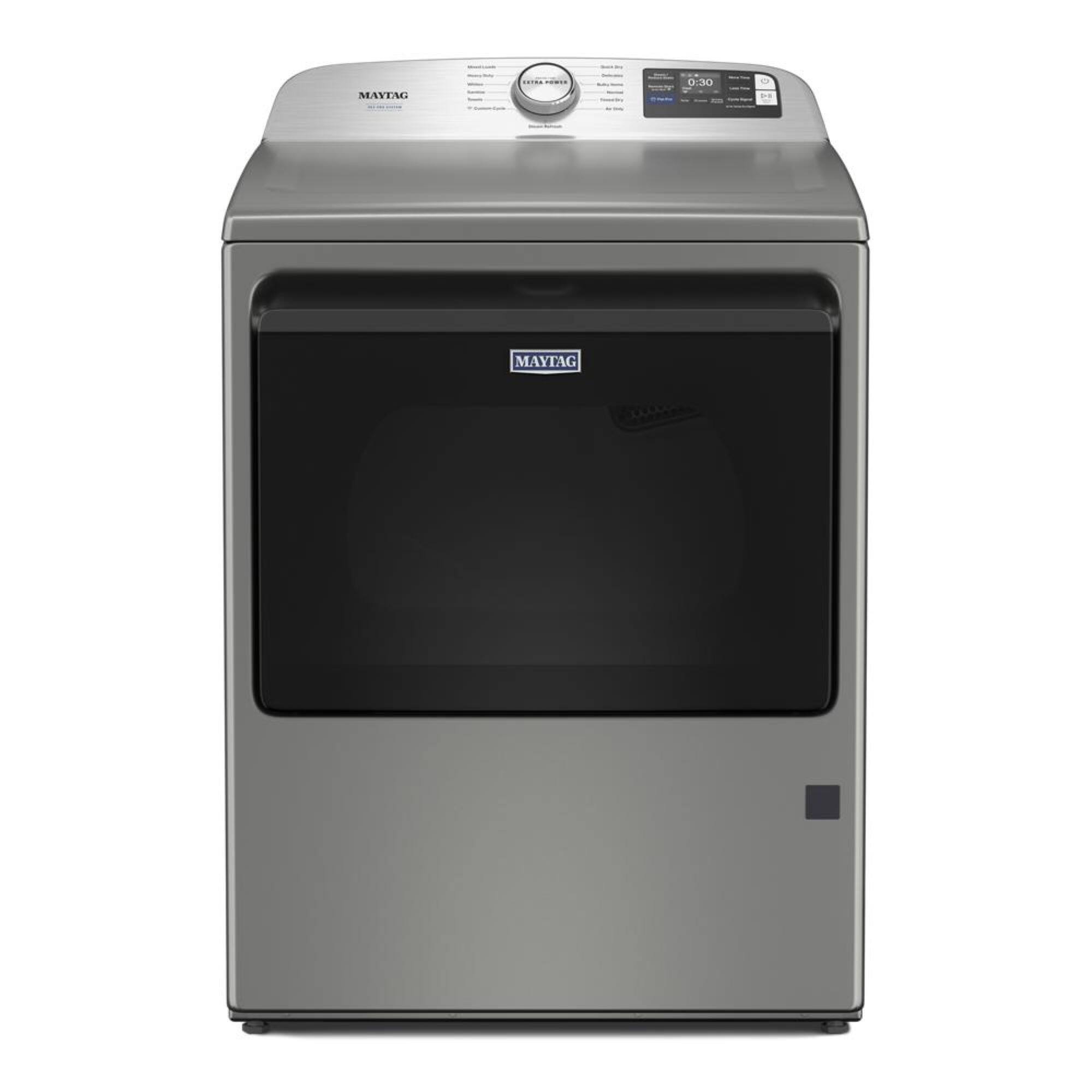 Maytag - 7.4 Cu Ft. Smart Gas Dryer with Pet Pro Option and Extra Power - Classic Silver