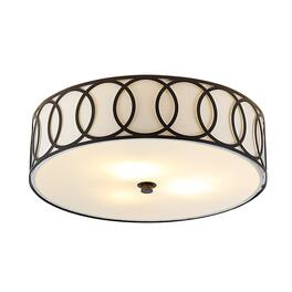 Jonathan Y - Aria 3-Light 15.5" Metal LED Flush Mount, Oil Rubbed Bronze - Oil-Rubbed Bronze