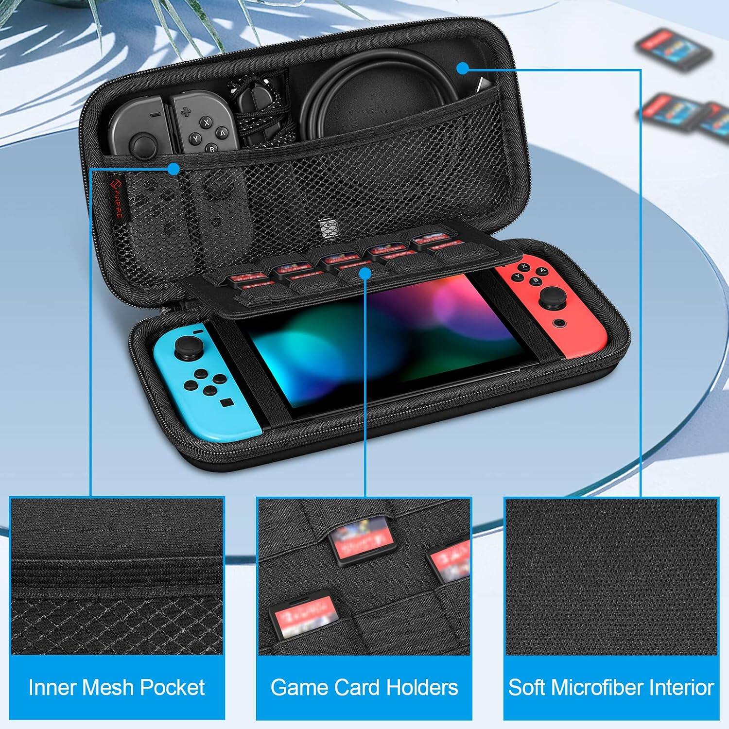 CONPAC

Inner Mesh Pocket
Game Card Holders
Soft Microfiber Interior
