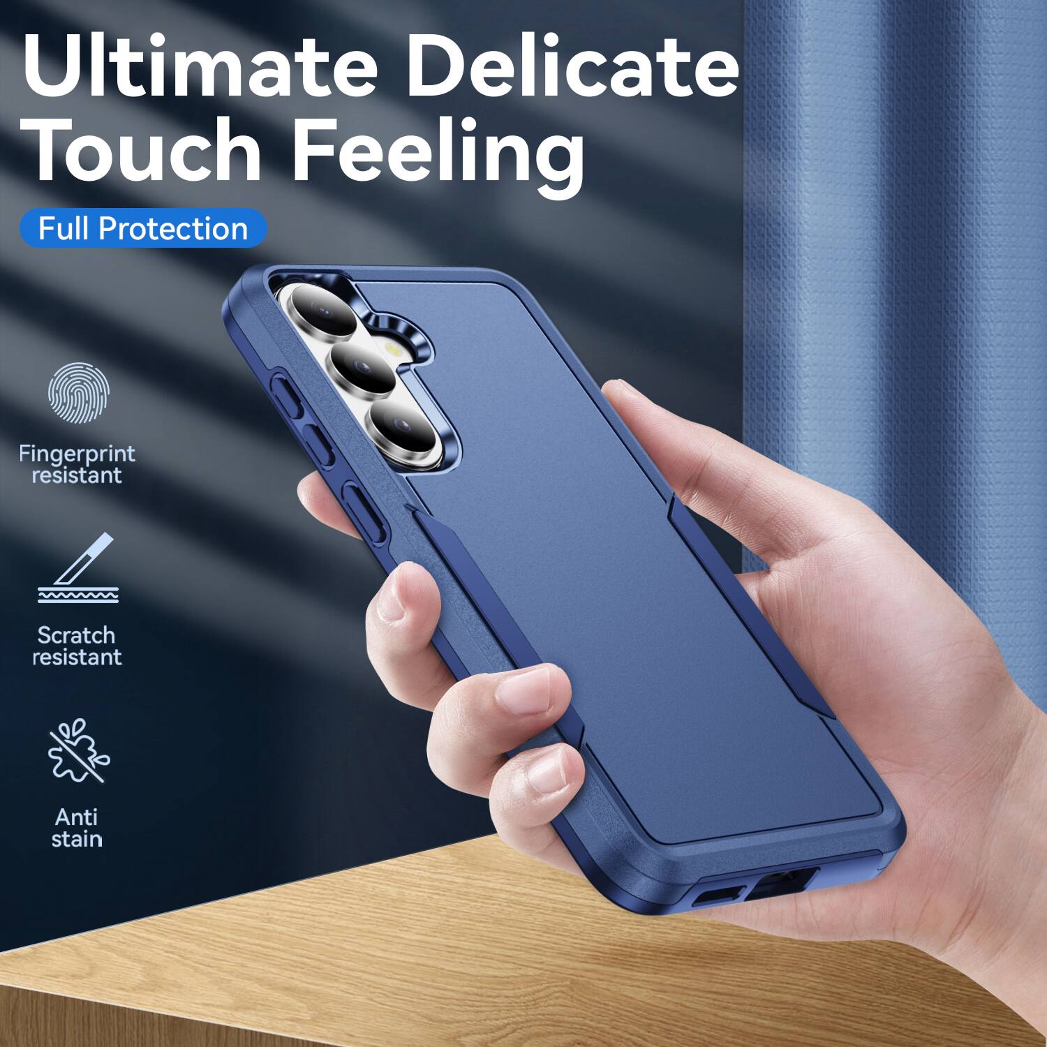 Ultimate Delicate Touch Feeling  
Full Protection  
Fingerprint resistant  
Scratch resistant  
Anti stain