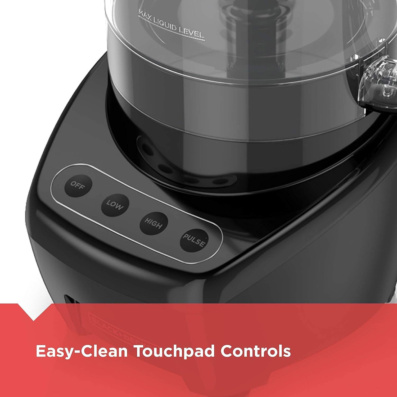 KAY LIQUID LEVEL OFF LOW HIGH PULSE BLACKYDED Easy-Clean Touchpad Controls