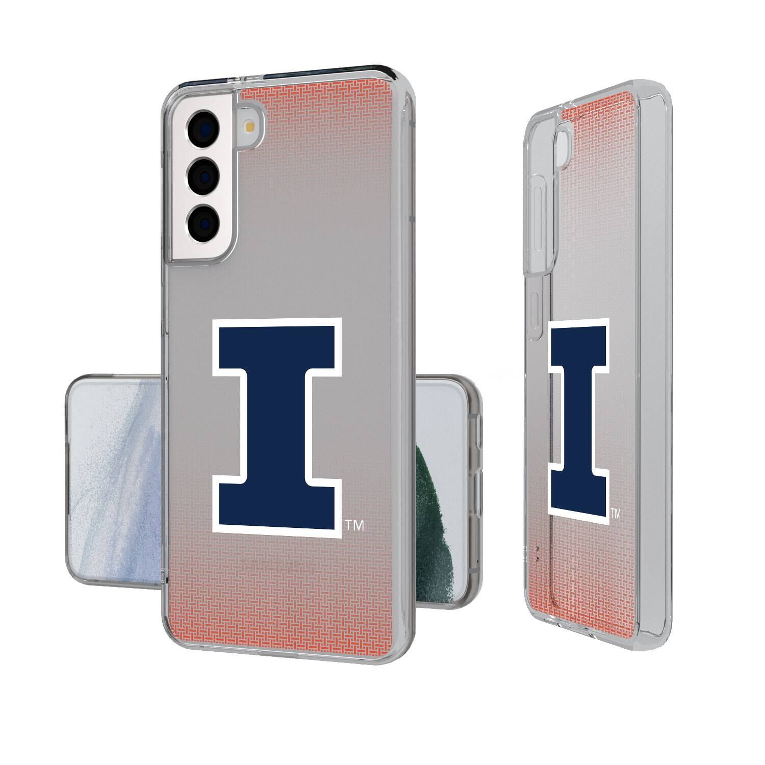 Front. Keyscaper - Illinois Fighting Illini Linen Logo Galaxy Clear Case - S24 - Multicolor.
