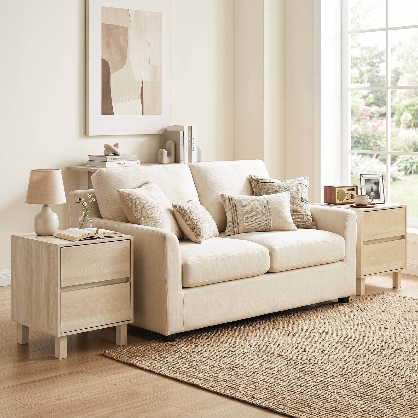 Alt View 5. Gymax - Gymax 2Pcs Wooden NightstandModern End Table w/2 Storage DrawersAnti-Toppling Device - Yellow.