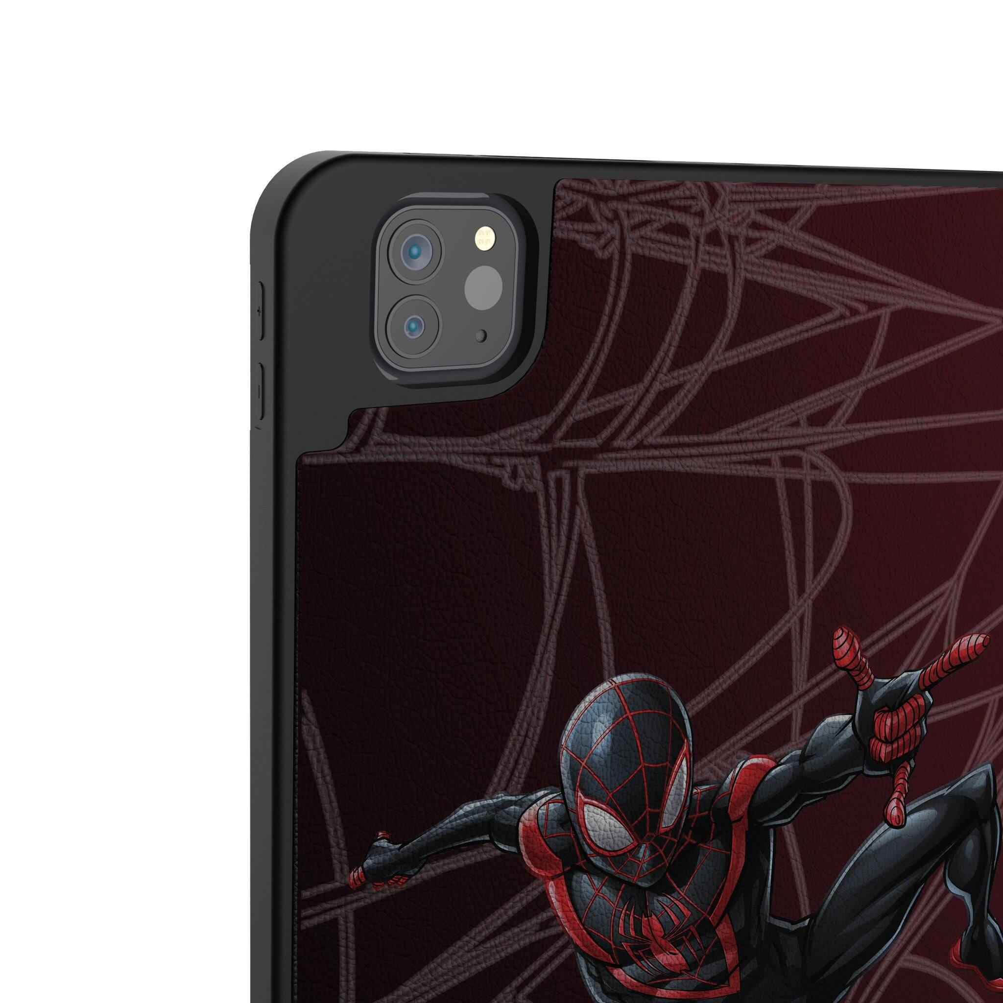 Left. Keyscaper - Marvel MechLine Tablet Case - Apple iPad Pro 11in (M4) - Miles Morales.