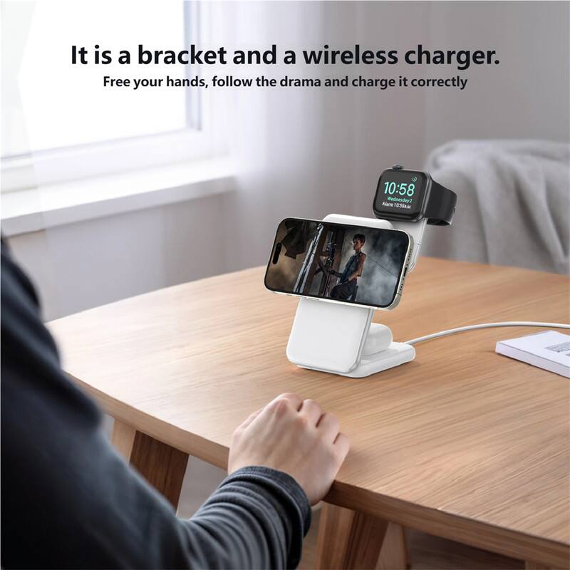 It is a bracket and a wireless charger.  
Free your hands, follow the drama and charge it correctly.  

10:58 Wednesday 2  
Alam 1058KM