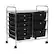 Alt View 15. Mind Reader - Rolling Cart with Drawers, Utility Cart, Craft Storage, Kitchen, Metal, 24.25"L x 15.25"W x26.25"H - Black.