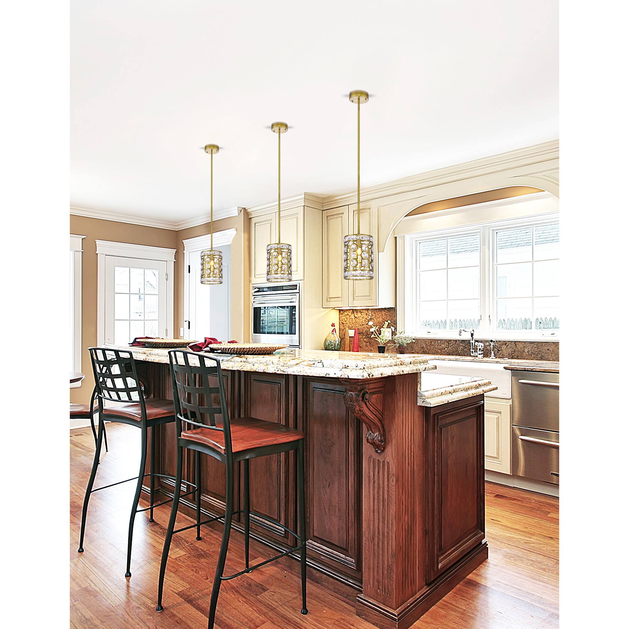 Alt View 2. CWI Lighting - Belinda 1 Light Pendant With Champagne Finish - Champagne.