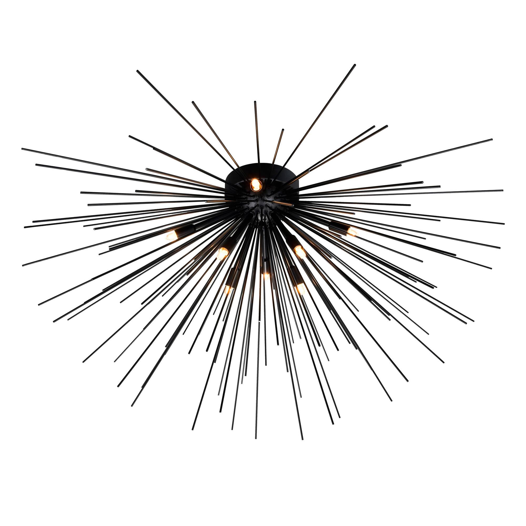 Angle. CWI Lighting - Savannah 8 Light Flush Mount With Black Finish - Black.