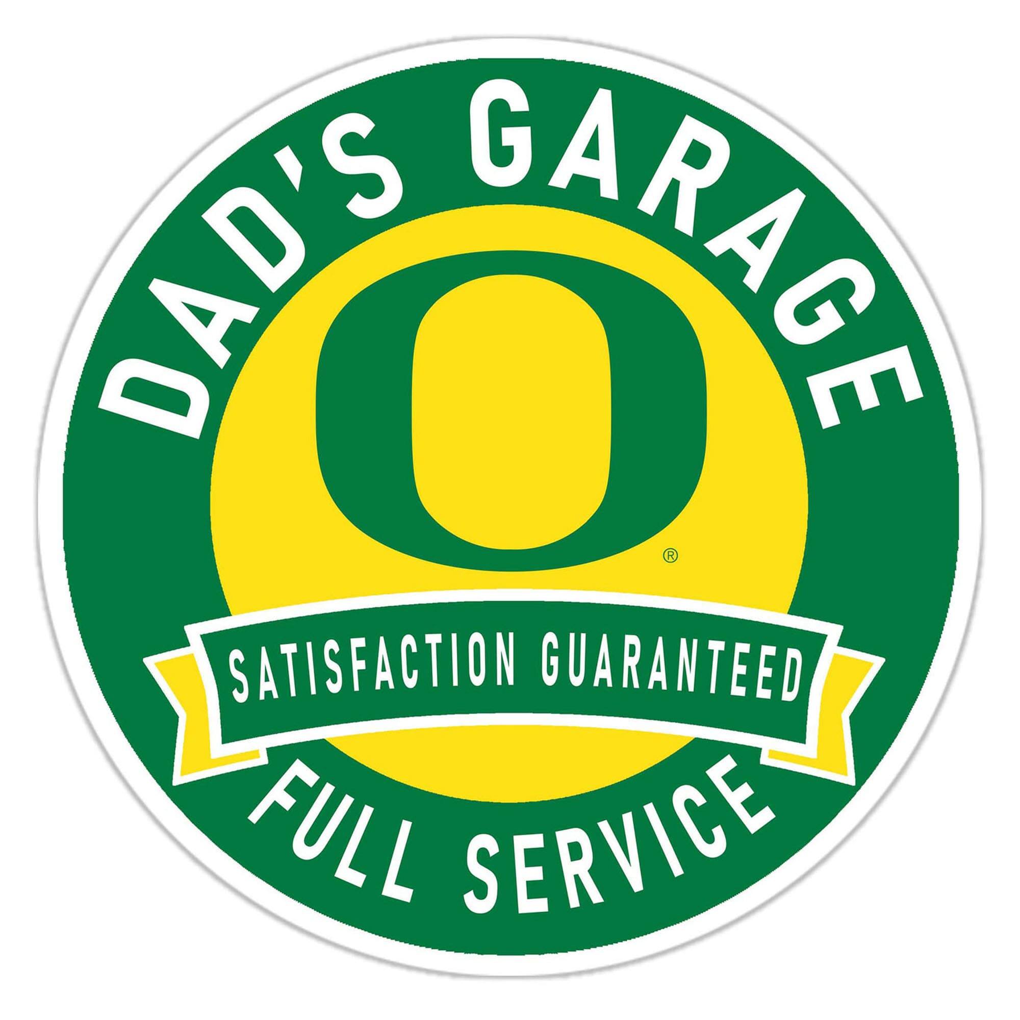 Oregon Ducks 16" Dad's Garage Wood Sign