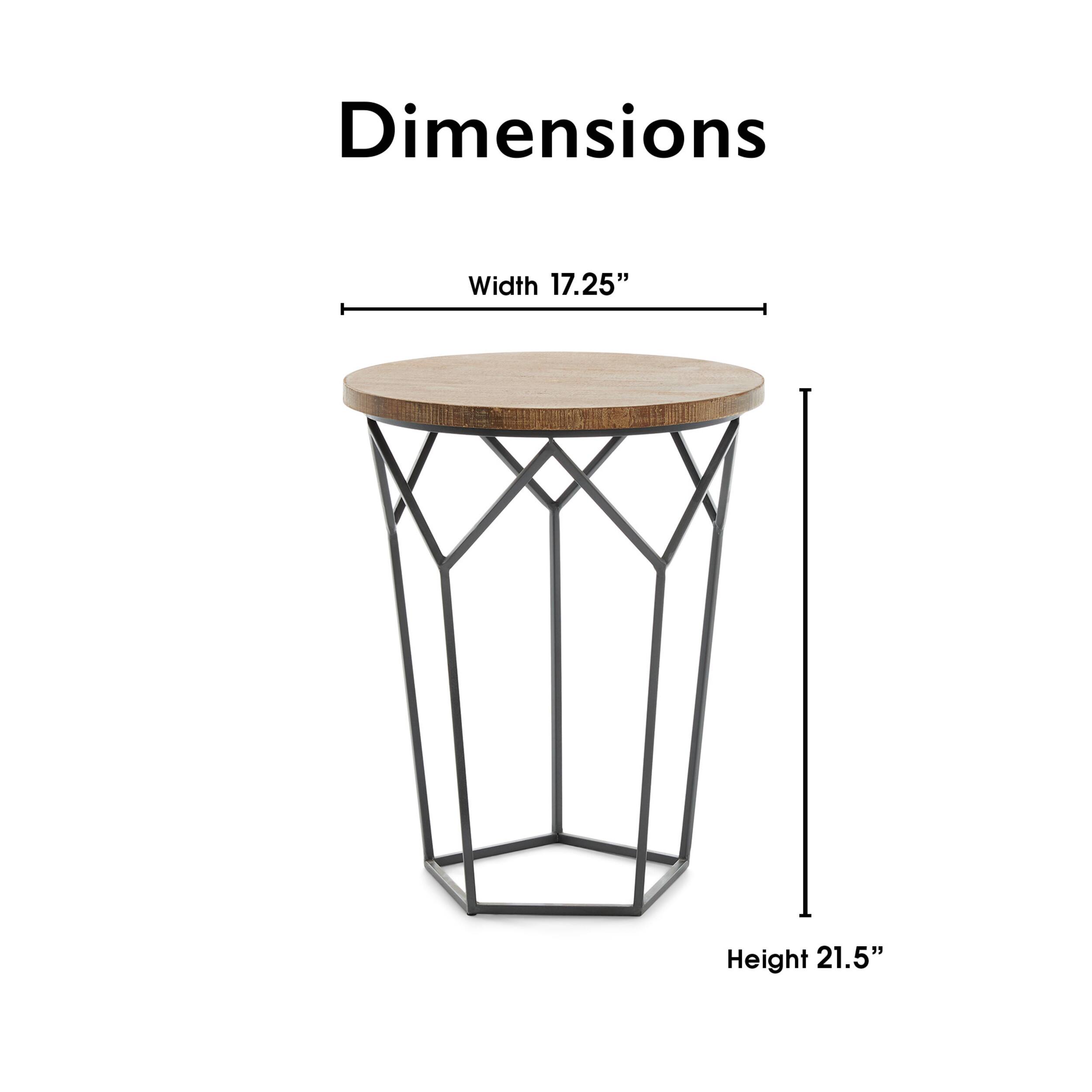 Left. Tommy Hilfiger - Avalon Round Side Table - Distressed Wood.