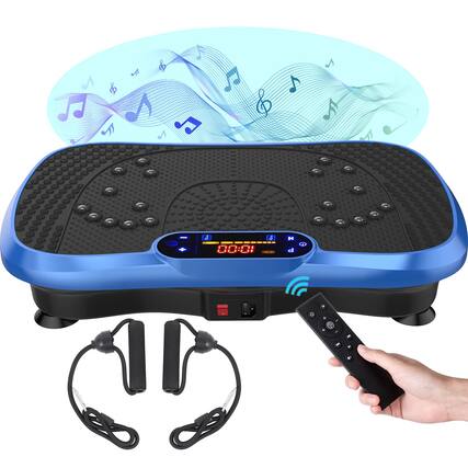 Front. GlowWise - Vibration Plate Workout Machine: Full-Body Home Gym for Fat Burning & Weight Loss | Men & Women - Blue.