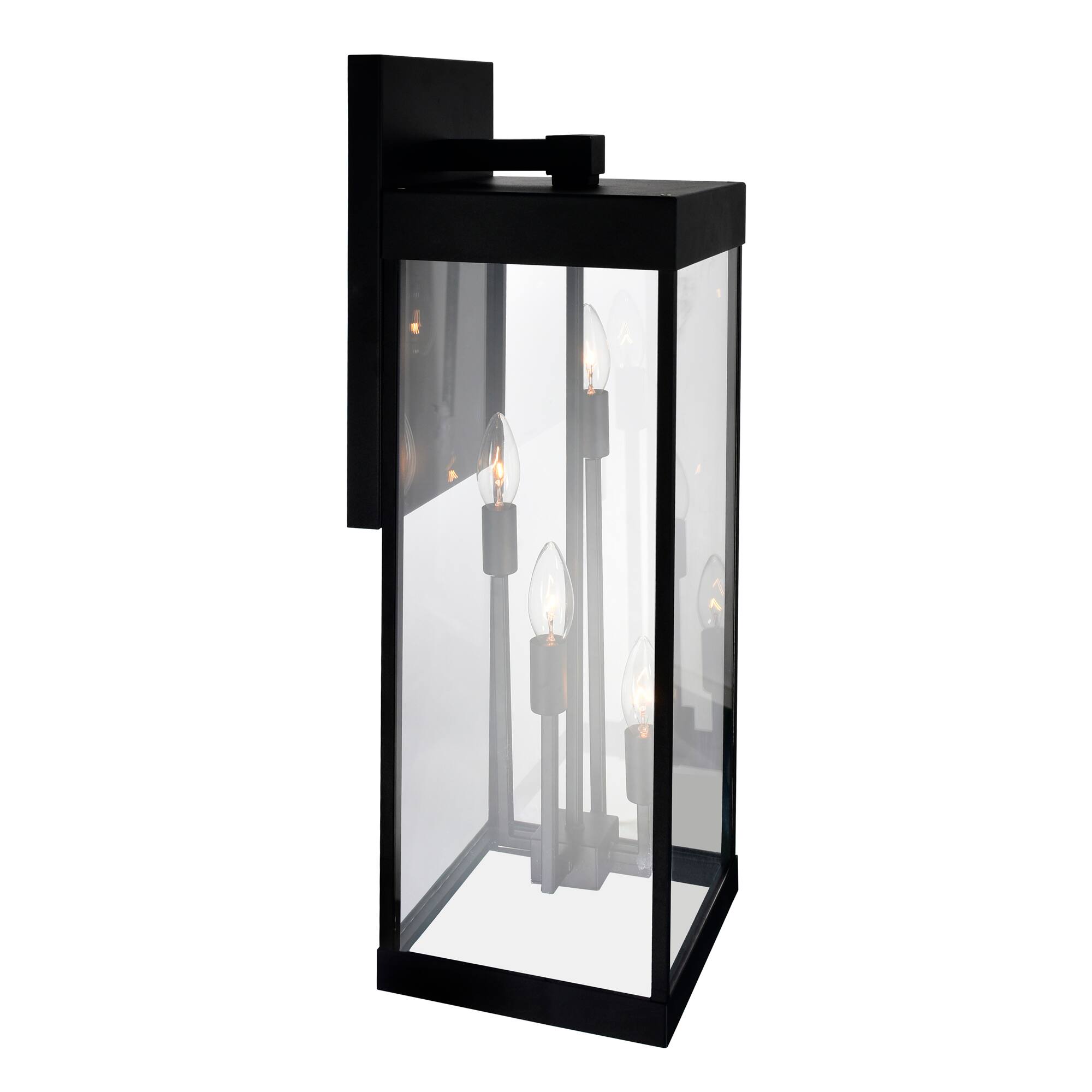 Back. CWI Lighting - Windsor 4 Light Black Outdoor Wall Light - Black.