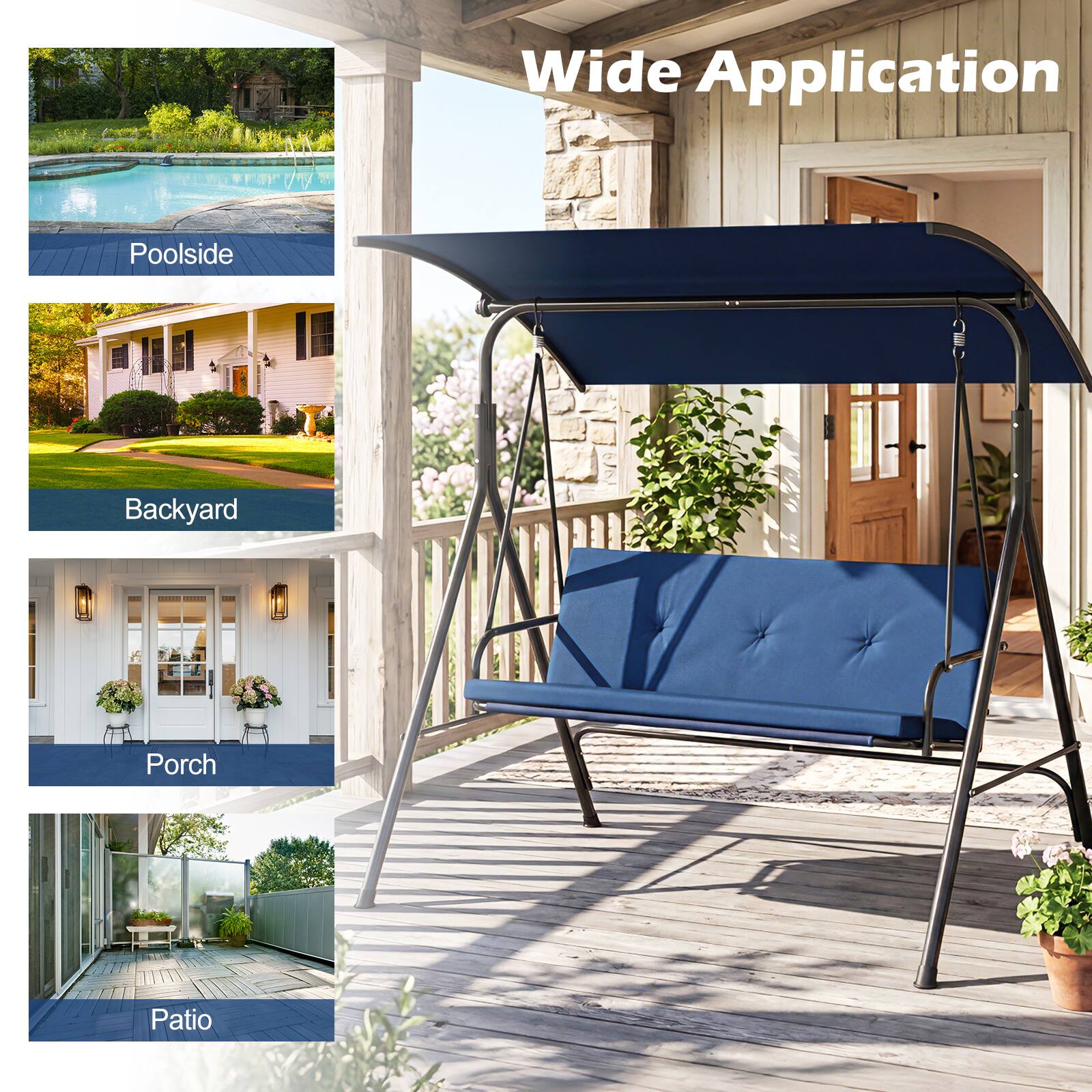 Wide Application  
- Poolsides  
- Backyard  
- Porch  
- Patio