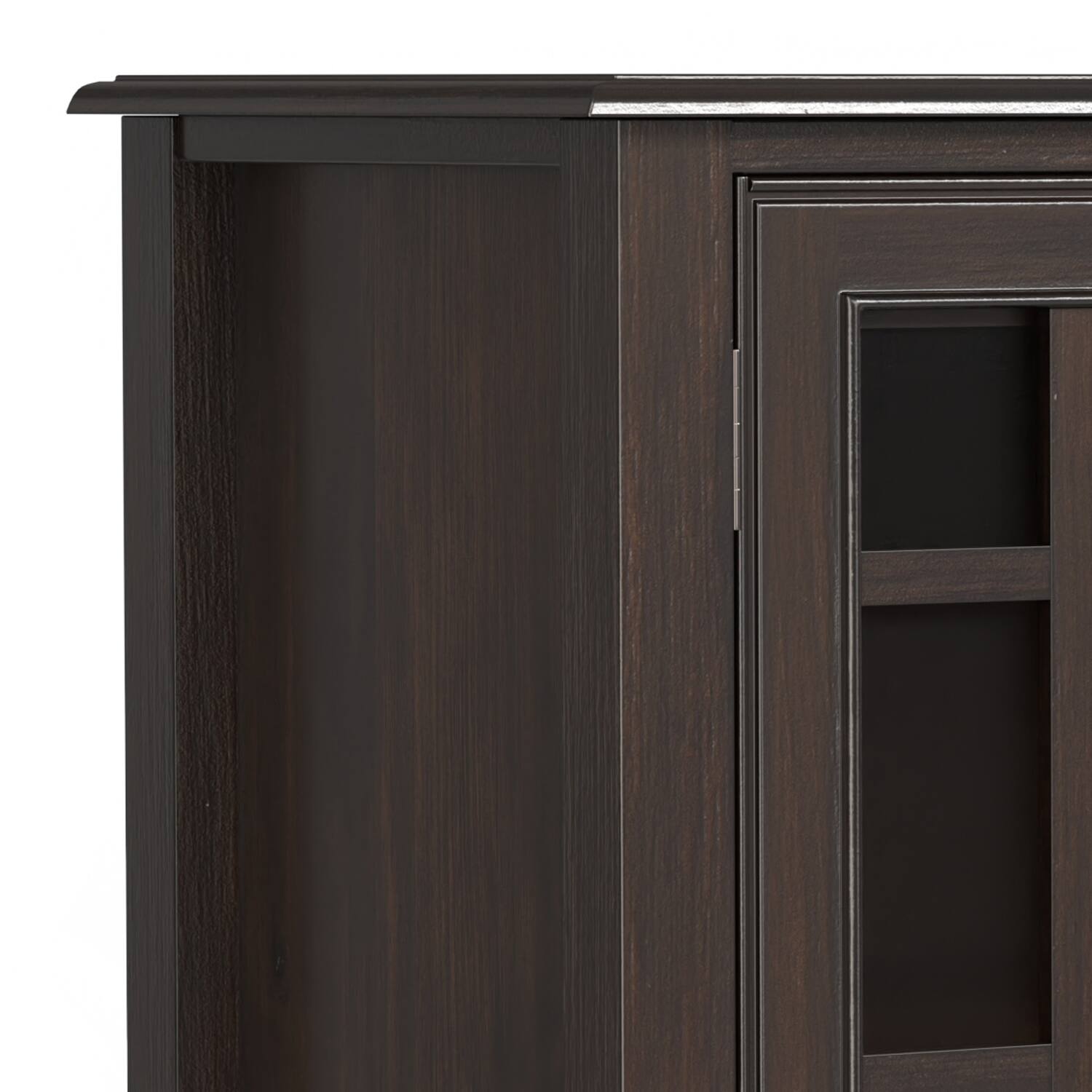 Alt View 2. Simpli Home - Connaught SOLID WOOD 60 inch Wide Traditional Wide Storage Cabinet Buffet in Chestnut Brown - Chestnut Brown.