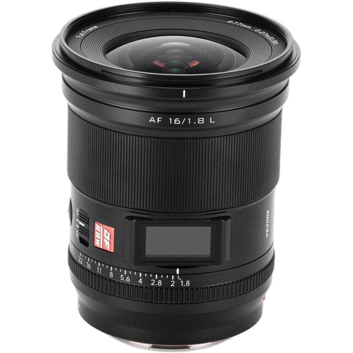 Full Frame  
77mm 0.27m/0.9ft  
AF 16/1.8 L  
MF 22 16  
RBW DF 11 8 5.6  
4  
2.8  
2  
1.8  
VILTROX