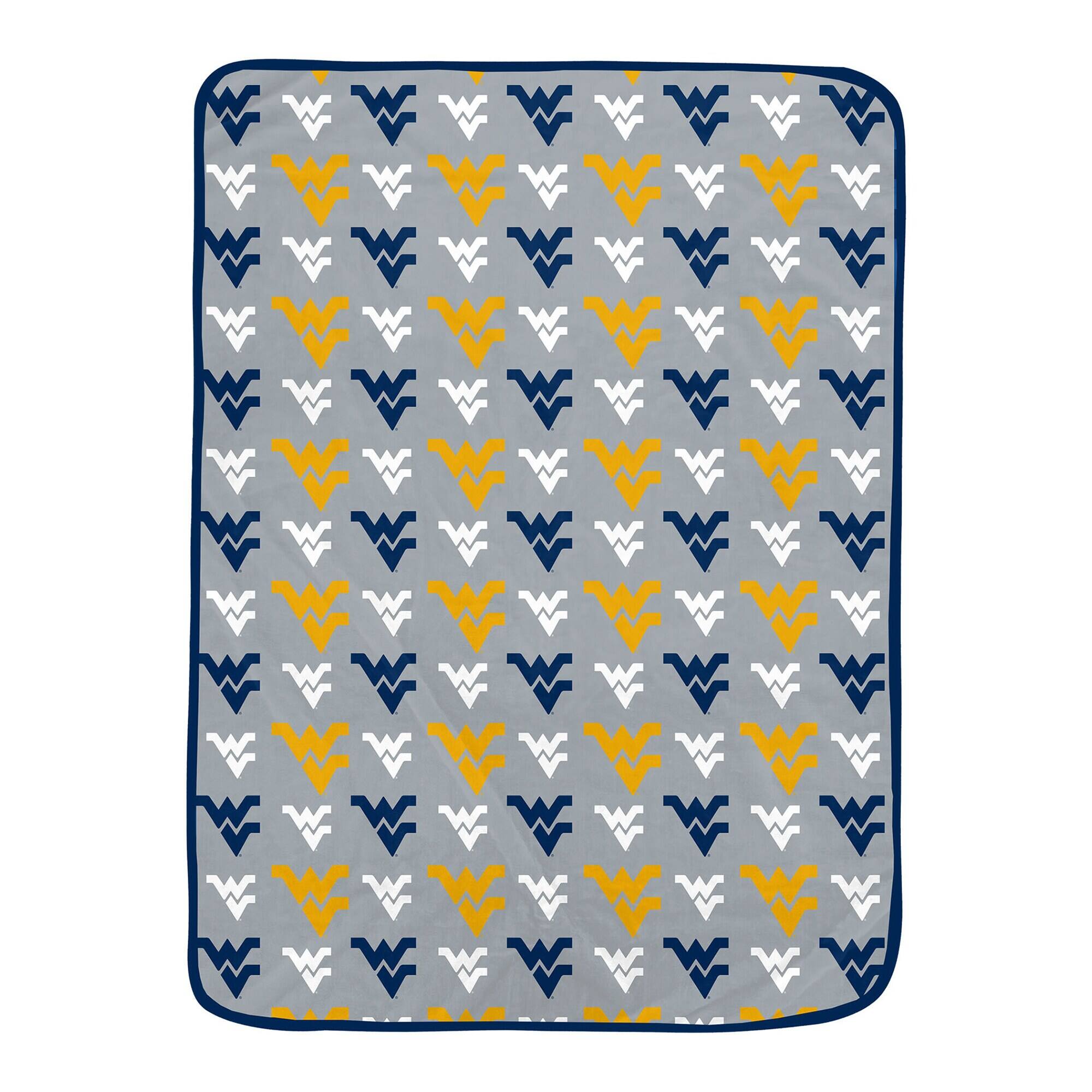Front. Pegasus - West Virginia Mountaineers 66" x 95" Oversized Logo Roll Ultra Cozy Blanket - Multicolor.