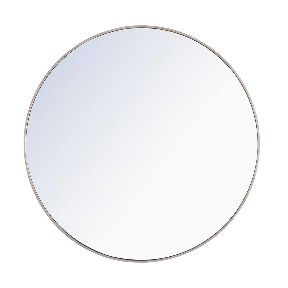 Alt View 4. Elegant Decor - Metal frame Round Mirror 42 inch Silver finish - Silver.